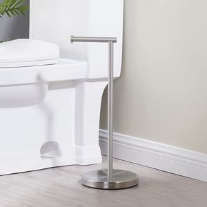 Portarotolo per <span class=keywords><strong>Carta</strong></span> <span class=keywords><strong>Igienica</strong></span> Verticale Moderno in Acciaio Inossidabile Spazzolato Cromato Ecologico per Bagno - Product Image 3