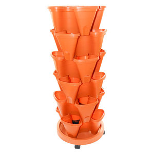 Jardinière de fraises empilable Pot de fleurs en plastique Plantes Tour de jardin à 5 niveaux Vertical - Product Image 1