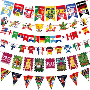 Banderines de Halloween personalizados, guirnalda de banderines, decoraciones navideñas, banderas colgantes, banderines de la Copa del Mundo