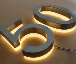 Segno commerciale retroilluminato personalizzato Segno lettera logo retroilluminato Segni led per esterni Lettere a canale 3D