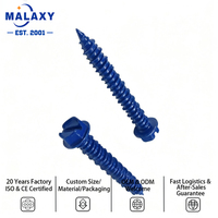 Vis autoperceuses hexagonales en acier au carbone Malaxy Promotion pour béton, bleues