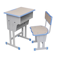 Nouvel ensemble chaise et pupitre en acier pour élèves du primaire et du secondaire, individuel, durable et réglable en hauteur
