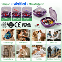 Boîte à pilules étanche à l'humidité, 4/6 compartiments, organisateur de pilules en PC+silicone, boîte à médicaments de voyage, boîte personnalisée à blocs de couleur