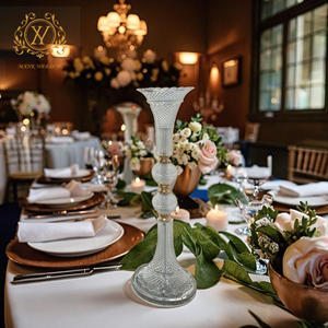 Florero DE MESA DE BODA, centro de mesa de acrílico transparente, soporte alto de flores de Metal dorado para Decoración de mesa de boda - Product Image 4