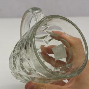 Mug en verre transparent gaufré à fossettes avec poignée et base épaisse, idéal pour les boissons quotidiennes - Product Image 3