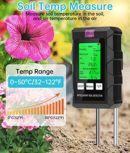 Testeur de sol intelligent 6in1 Fertilité/PH/Humidité/Tmep/Lumière du soleil/Humidité Compteur de sol pour agriculteur de jardin agricole - Product Image 3