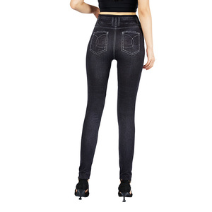 Offre Spéciale d'usine Jeans Imprimer Femmes Taille Haute Yoga Pantalon Running Sport Workout Leggings Avec Strass - Product Image 3