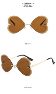 Duchi แว่นตาไล่ระดับสีประดับเพชรแบบไร้กรอบ UV400แว่นกันแดดแนวยุโรปอเมริกัน - Product Image 6
