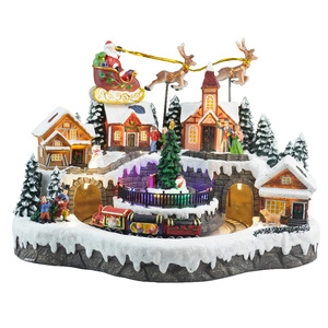 الجملة مورد زينة عيد الميلاد أدى الموسيقية قرية منزل شجرة عيد الميلاد تحول حركة القطار التماثيل عيد الميلاد - Product Image 2