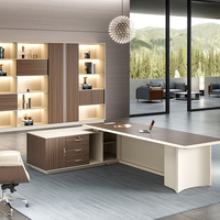 Vente en gros bureau de direction moderne en L bureau de patron bureau de travail en bois meubles de bureau table