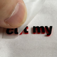 Étiquette en caoutchouc 3D en silicone haute densité lavable, logo personnalisé en relief, prête à presser pour les fabricants de vêtements de sport