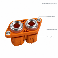 Connecteur plastique haute tension bipolaire 1000VDC 300A pour moteurs de véhicules électriques et contrôleurs PDU IP68 IP6K9K Bipolaire PA66 LV216-2