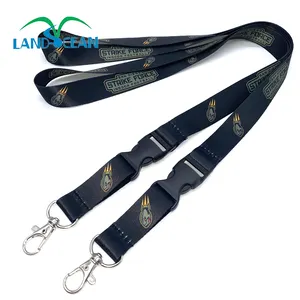 Llavero personalizado promocional para exposición de empresa, cordón con impresión de transferencia de calor para cuello con logotipo