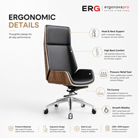 Chaise de bureau ergonomique à dossier haut avec réglage en hauteur et fonction d'inclinaison