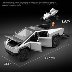 1:24 Tesla Cyber Pickup aleación Control remoto modelo de coche oro Metal sonido efectos de luz tallado exhibición de juguete para niños al por mayor - Product Image 4