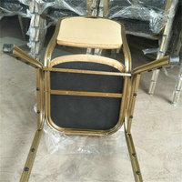 Chaise de conférence rembourrée en tissu, échantillon gratuit d'usine, mobilier d'hôtel, chaise de salle à manger empilable pour événements