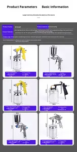 Pistola de Pulverización Neumática Manual de Aleación de Aluminio para Pintura Automotriz, Alta Atomización y Alta Presión, Recipiente Superior e Inferior - Product Image 6