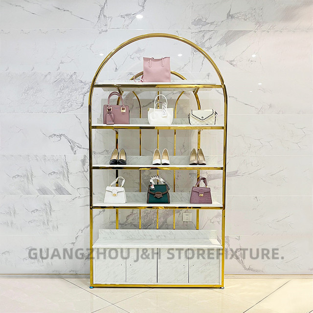 Multi-Category Storage and Showcase LED Lighting Handbag Cabinet Heavy Duty Clothing Shelf  Commercial Retail Store Garment Rack