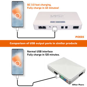 UPS POE Output DC9V 12V 15V POE 24V 48V USB 5V 10400maAh <b>Mini</b> Dc Ups POE 24v 48V <b>Mini</b> Ups for Wifi <b>Router</b> - Product Image 3