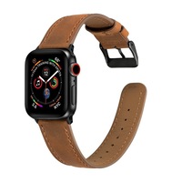Bracelet de remplacement en cuir véritable avec boucle ardillon pour Apple Watch Series 7 8, design respirant, plusieurs couleurs, FG-P203, marque personnalisable