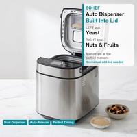 Máquina para Hacer Pan Automática Honeyice SC-3206 con Báscula Digital Integrada y Dispensador de Levadura, Máquina Profesional para Panadería Casera