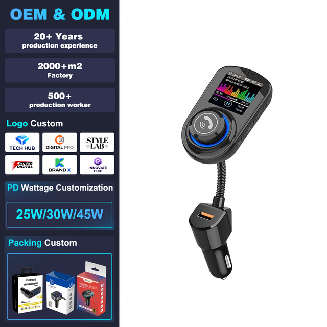 G45 1.8 Inch HD Color Screen 2 USB Ports QC3.0 Car MP3 Player Fm Modulator Car BT 5.1 Wireless Fm Transmitter for Car