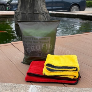 Serviette de lavage et de séchage pour voiture en microfibre, grande, à boucles torsadées épaisses, super absorbante, double face - Product Image 1