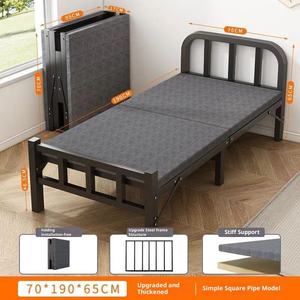Cama Moderna Plegable de Tamaño Completo con Estructura Metálica y Tapicería de Tela para Apartamentos y Dormitorios - Product Image 1