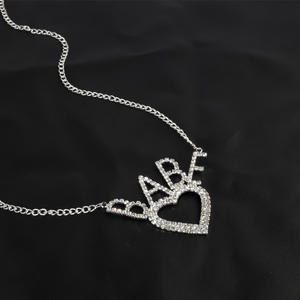 Bijoux fantaisie bébé lettres coeur ventre chaîne réglable Micro pavé Bling paillettes strass taille chaîne pour les femmes - Product Image 4