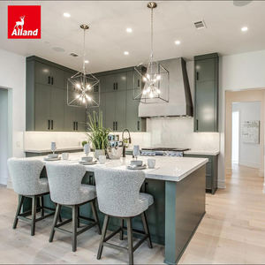 Allandgroup - Mueble de <span class=keywords><strong>Cocina</strong></span> Estilo Victoriano con Diseño Simple, Gabinete de Pared Delgado con Acabado <span class=keywords><strong>en</strong></span> Laca Verde y Cajones - Product Image 2