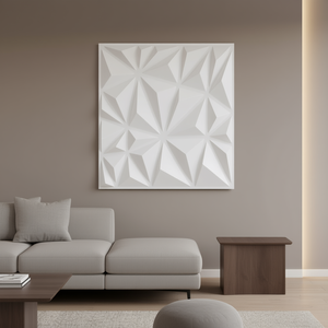 แผ่นผนังพีวีซี 3 มิติ สีขาวด้านลายเพชร ขนาด 11.81 x 11.81 นิ้ว ดีไซน์ทันสมัยสำหรับตกแต่งภายในบ้าน - Product Image 2