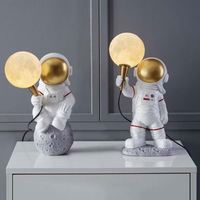 Lampe de chevet moderne pour enfants, très populaire, en forme de lune, en résine, dessin animé, LED blanc chaud, éclairage de chambre, électrique, sur batterie, pour le sommeil