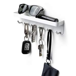 Crochets métalliques, auto-adhésifs, 6 pièces, montage mural en métal, porte-clé magnétique, organisateur d'étagère, crochets pour murs - Product Image 2