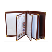 Dossiers de menu d'hôtel en cuir PU à impression personnalisée Couvertures de menu de liste d'aliments pour restaurant