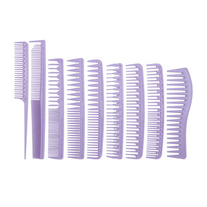 Juego de peines para peinar el cabello, 9 piezas, plástico duradero, color macarrón, para uso general - Product Image 3