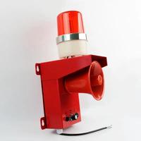 Sirena Stsg-07 24V/220V/110V Multivoltaje, Alarma de Alto Decibelio, Carcasa Metálica, Sistema de Seguridad para Fábrica/Almacén