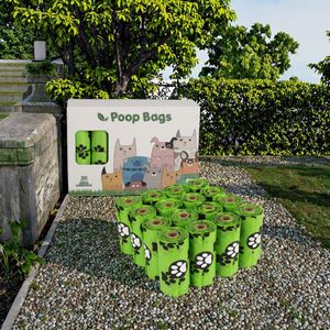 Sacs à déjections canines écologiques en plastique PE imprimés avec des pattes pour l'élimination des excréments d'animaux - Product Image 3