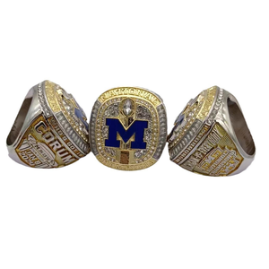 2024ミシガン州立大学NCAAフットボールチャンピオンシップ幾何学的形状リングスポーツメンズジュエリー安い合金ジェムストーンリング - Product Image 2