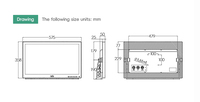 Écran LCD tactile capacitif industriel étanche IP65 de 24 pouces pour extérieur marin, 1500 nits, moniteur de recherche de poissons USB