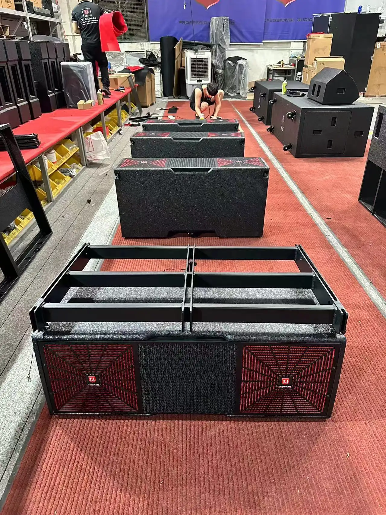 Promotie 12 Inch Line Array Systeem Dual Passief Aangedreven Geluidsapparatuur Drieweg Muziek Audio Luidsprekers Met 21 ''Bass Subwoofer