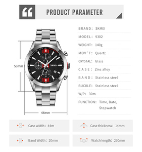 Reloj de pulsera de cuarzo dorado con correa de acero inoxidable, diseño de lujo, clásico - Product Image 3