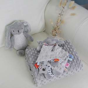 Trẻ sơ sinh khác san hô lông cừu Giường Mùa Đông bán buôn tùy chỉnh trẻ em mềm ấm chăn bé minky Chăn với Teether nhồi đồ chơi - Product Image 6