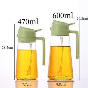 Botella de Vidrio Negra 2 en 1 para Rociar y Verter Aceite de Oliva, Botella de 470 ml para Rociar Aceite para Cocinar - Product Image 3