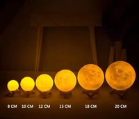 Jartown Moderne 3D RGB Moon Lamp 7 Couleurs Tactile USB Rechargeable LED Globe Chambre à coucher Application avec Mode d'Alimentation Plug-In