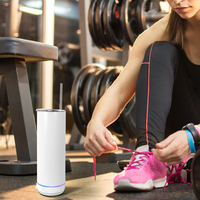 Frasco de vacío aislado para gimnasio de 20oz con logotipo personalizado, música inteligente, inalámbrico, altavoz de viaje de acero inoxidable para exteriores, botella de agua deportiva