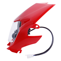 Phare LED certifié E-mark avec masque rouge pour moto enduro, phare avant LED pour moto tout-terrain Kawasaki