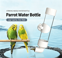 Abreuvoir manuel à aiguille pour oiseaux, vente en gros, bouteille d'eau tactile, grande, moyenne, petite, pour perroquet, chinchilla, cunicule, poulet