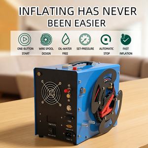 <span class=keywords><strong>Compresseur</strong></span> d'air PCP portable SolidTop <span class=keywords><strong>12V</strong></span> 4500PSI avec convertisseur de puissance intégré, sans huile, arrêt automatique, avec bobine de fil, moteur de pompe pour la <span class=keywords><strong>plongée</strong></span> sous-marine - Product Image 2