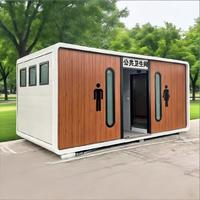 Cabine de Douche et Toilettes Portables à Structure en Acier Écologique au Design Moderne avec Énergie Solaire pour Écoles, Centres Commerciaux, Sites Touristiques et Parcs