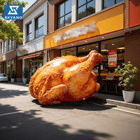 Poulet Frit Géant Gonflable Publicitaire, Modèle Gonflable Personnalisable avec Logo, Poulet Frit Gonflable